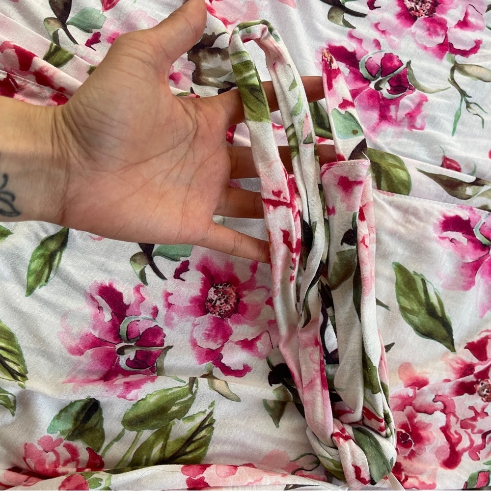 Show Me Your Mumu Floral Robe Kimono Tie Waist Cover Up S/M - Picture 4 of 7